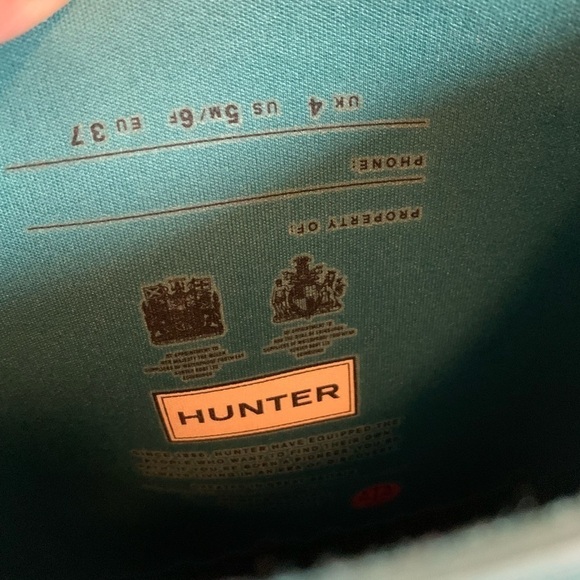 Hunter tall classic turquoise rain boots 6 - Picture 5 of 7